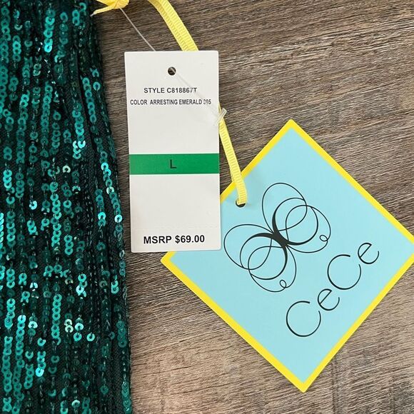 Cece Sequin Keyhole Back Tank-Size Large - Picture 7 of 10